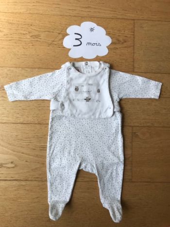 Pyjama avec bavette 3 mois la compagnie des petits