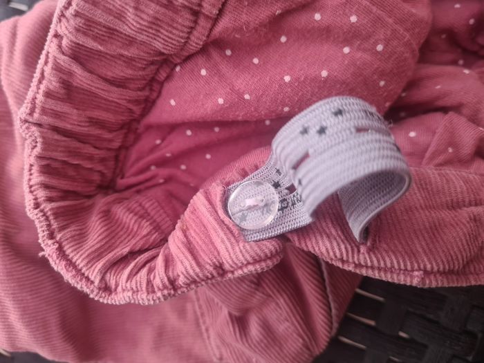 Pantalon. Réglable taille. Velours. Vieux rose. 12 mois. Bout'chou - photo numéro 3