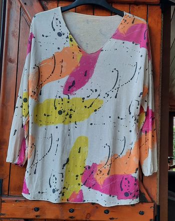 Pull femme léger multicolore, taille 40
