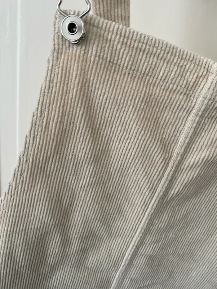 Robe salopette velours côtelé blanc Esmara - photo numéro 2