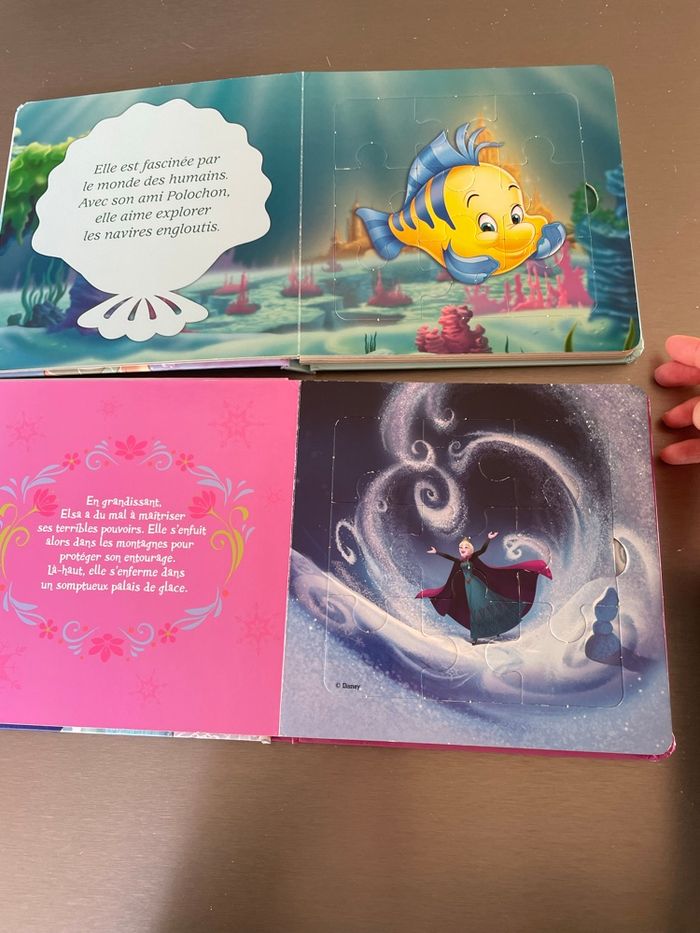 2 livres puzzles la petite sirène et la reine des neiges - photo numéro 6