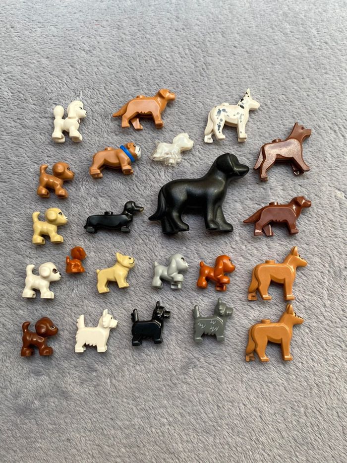 Lot de 22 chiens lego différents (dogs), plusieurs races de chiens - photo numéro 14