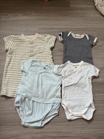 Lot body et barboteuses petit bateau bébé 6 mois
