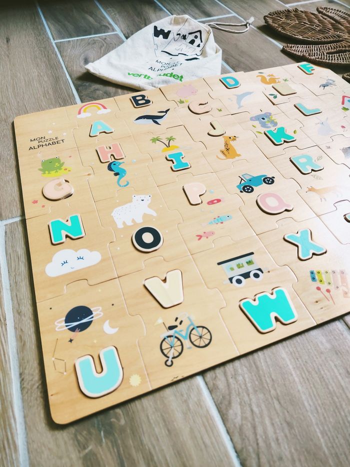 🔠Mon puzzle alphabet 2 en 1 en bois marque Vertbaudet - photo numéro 2