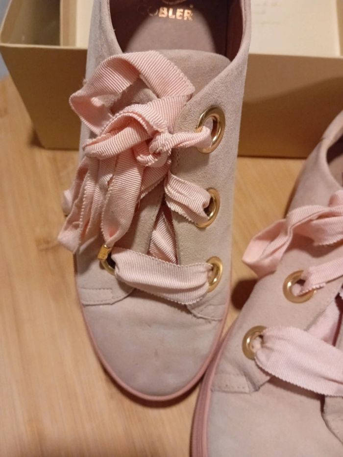 Chaussure P.37 Rose , lacet en tissu . - photo numéro 4