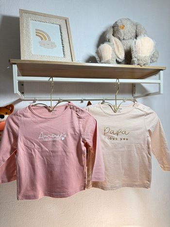 Lot 2 pulls fille - PAPA & MAMAN • 9 mois 🩷