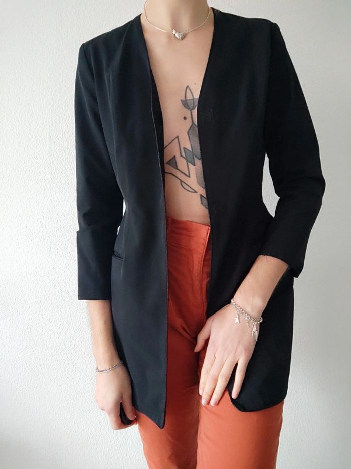 Veste tailleur chic blazer noir 🇨🇵 JC Trigon  - 34/ XS à 36/S - photo numéro 2