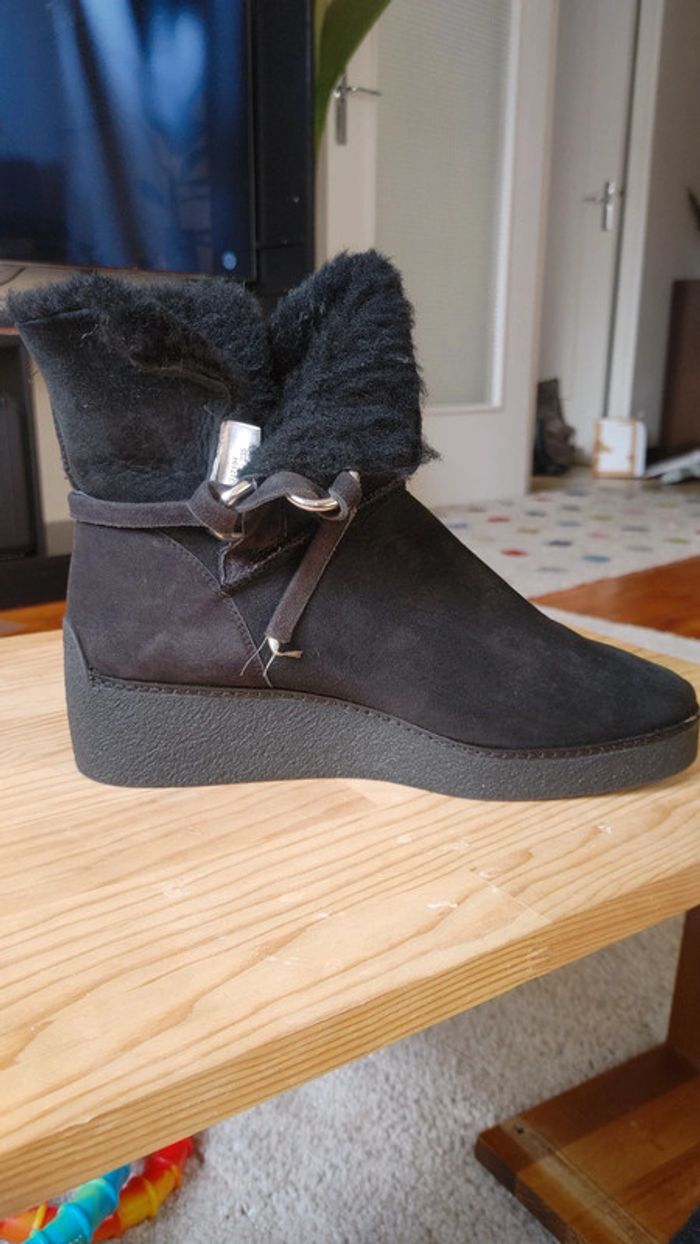 Boots bottine fourré véritable nubuk daim - photo numéro 19