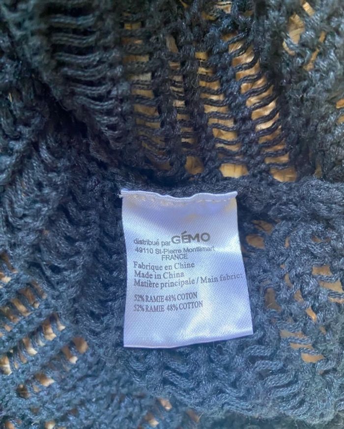 Joli pull d’été noir ajouré crochet Taille M - photo numéro 3