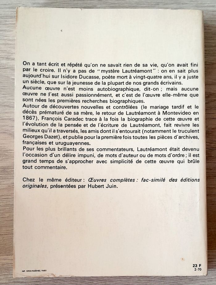 Isodore Ducasse, comte de Lautréamont par François Caradec - photo numéro 3