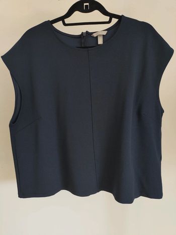 H&M blouse manches courtes marine XL