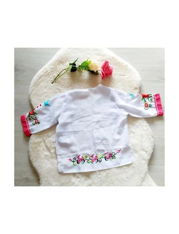 Cardigan fin en voile avec broderies  fleurs style folklorique traditionnel asiatique