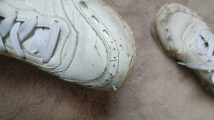 Basket Puma blanc et vert partiellement en cuir - photo numéro 10