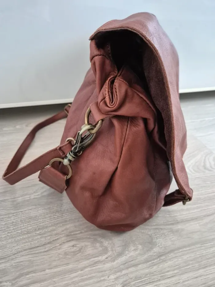 Sac en cuir bordeaux the Genuine Leather - photo numéro 3
