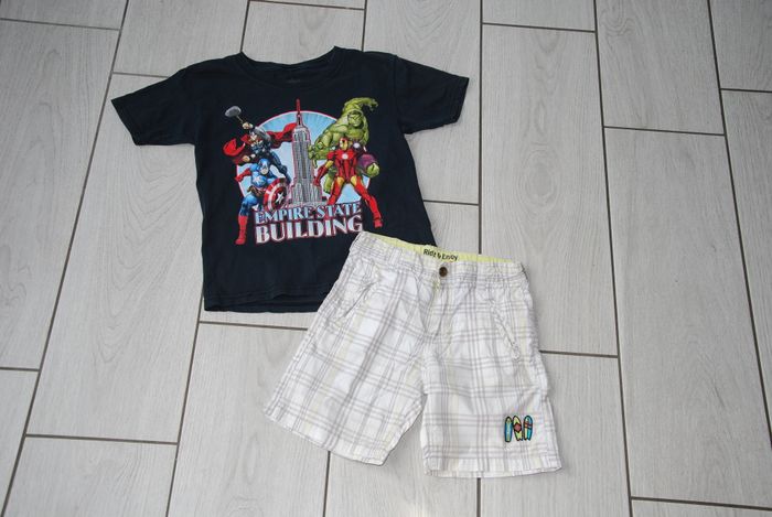 ensemble été garçon Avengers sergent major 5 ans t-shirt + short - photo numéro 1