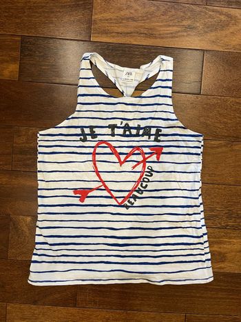 Débardeur rayé bleu et blanc zara taille 13-14 ans