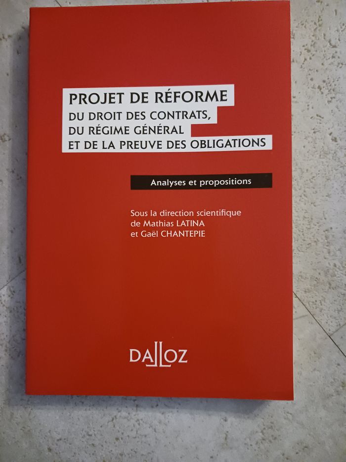 livre projet de réforme Dalloz