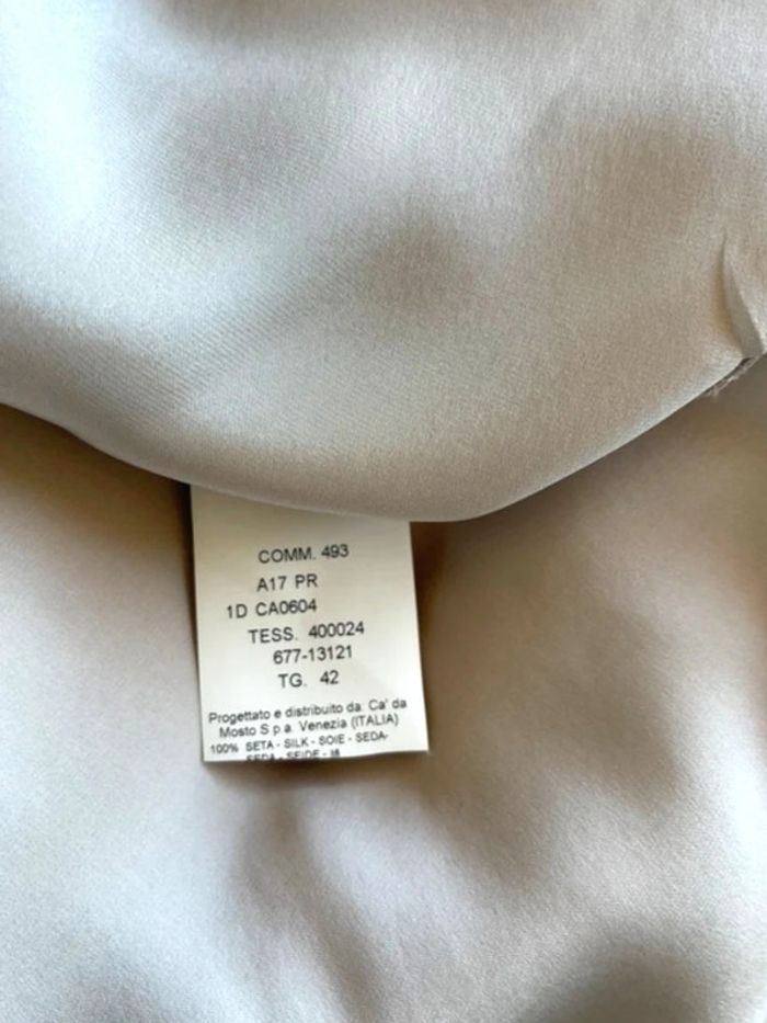 Chemisier 100% soie beige - T.42 - photo numéro 6