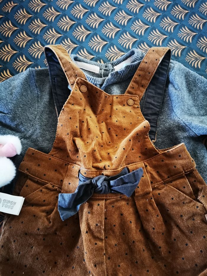 Ensemble pull et salopette en velours - photo numéro 2