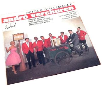 Vinyle 45 tours  André Verchuren  Retour d' Allemagne (1963)  Festival FY 452316 S 