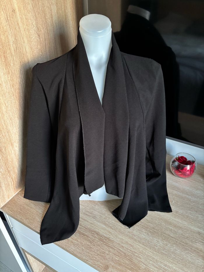 Veste blazer fluide noir asymétrique taille S/M