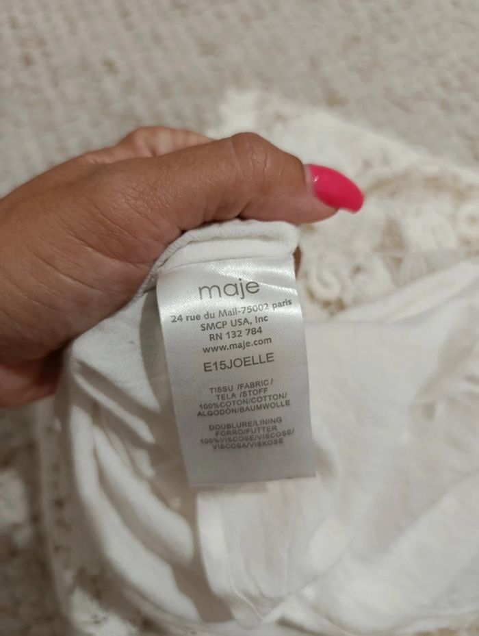 Jupe en dentelle blanc écru crème Maje 34 100% coton - photo numéro 10