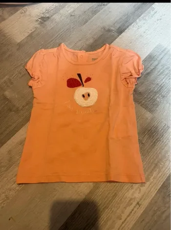 Tee shirt rose/ saumon orchestra bb fille 12 mois 🍎