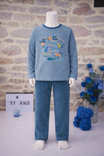 Pyjama en velours " Dino Island " vert et multicolore Garçon taille 11 ans marque Sergent Major 🎸 