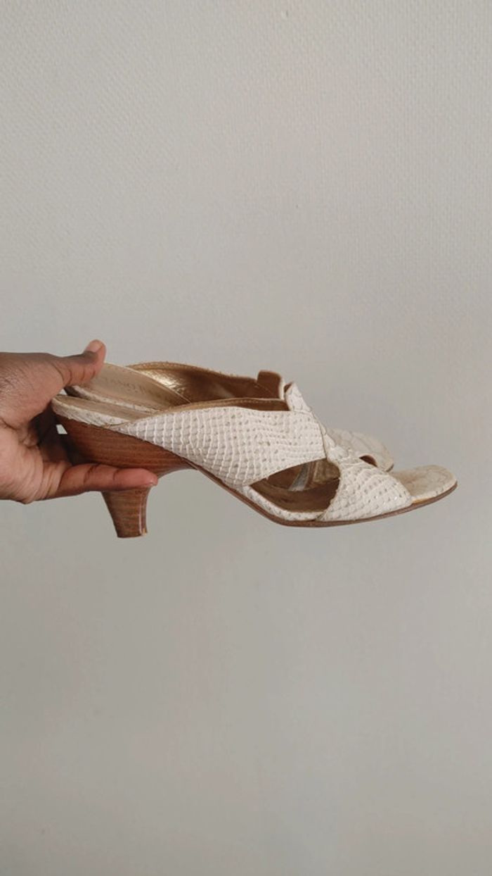 Mule à talon en cuir Luciano barachini vintage - photo numéro 3