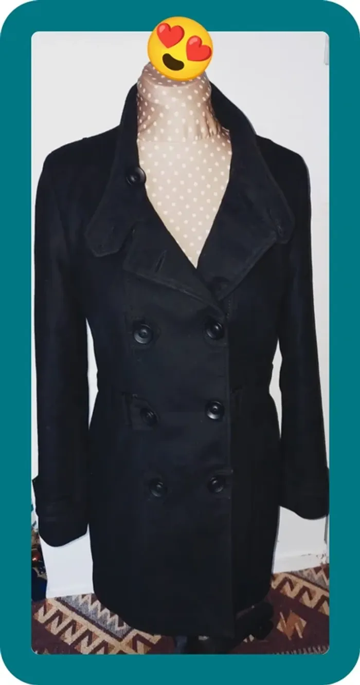 Manteau noir Femme, laine, taille 36-38, Patrice Breal - photo numéro 8
