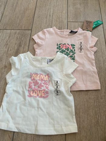 Lotx2 T-shirts neufs TAO 3M