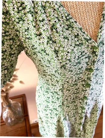 Robe Fleurie Verte - Monki - Taille XS