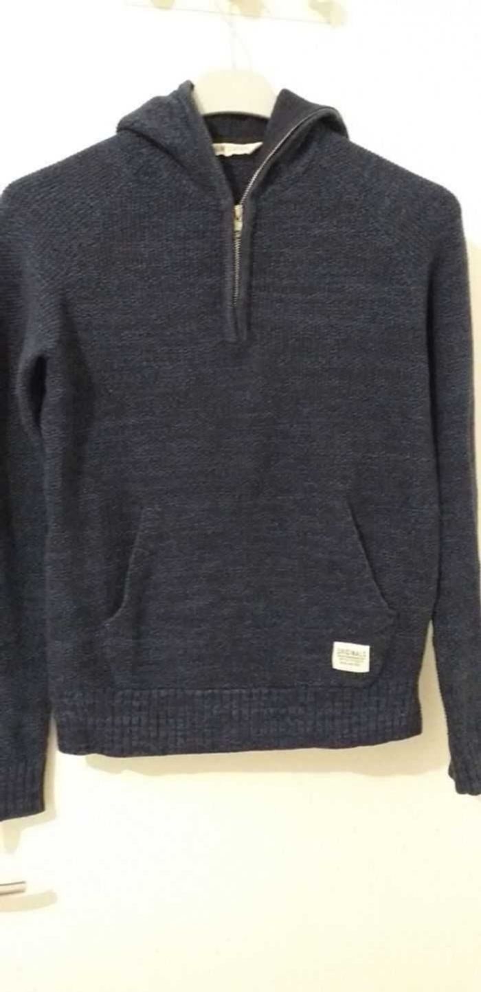 Pull garçon à capuche H&M bleu marine taille 12 /14 ans - photo numéro 4