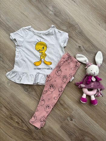 Ensemble t-shirt/blouse + legging taille 24 mois