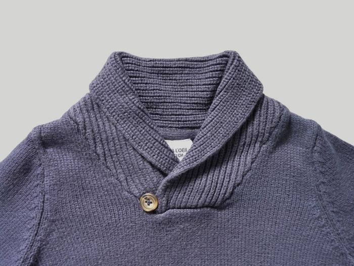 Pull col châle tricot marine Tape À L'oeil 9 mois 71 cm garçon - photo numéro 2