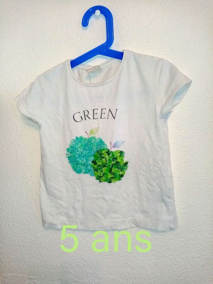 5 ans zara tee-shirts avec pommes en relief /Excellent état - photo numéro 3
