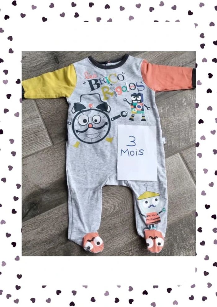 Pyjama grenouillère rigolo manches longues coton