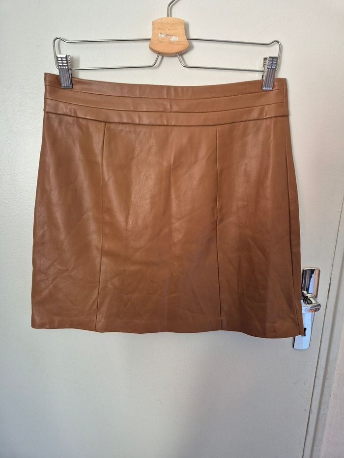 Magnifique jupe marron taille 40 en polyester