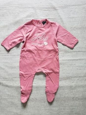 Grenouillère Kiabi coton fille 3 mois rose flamingo