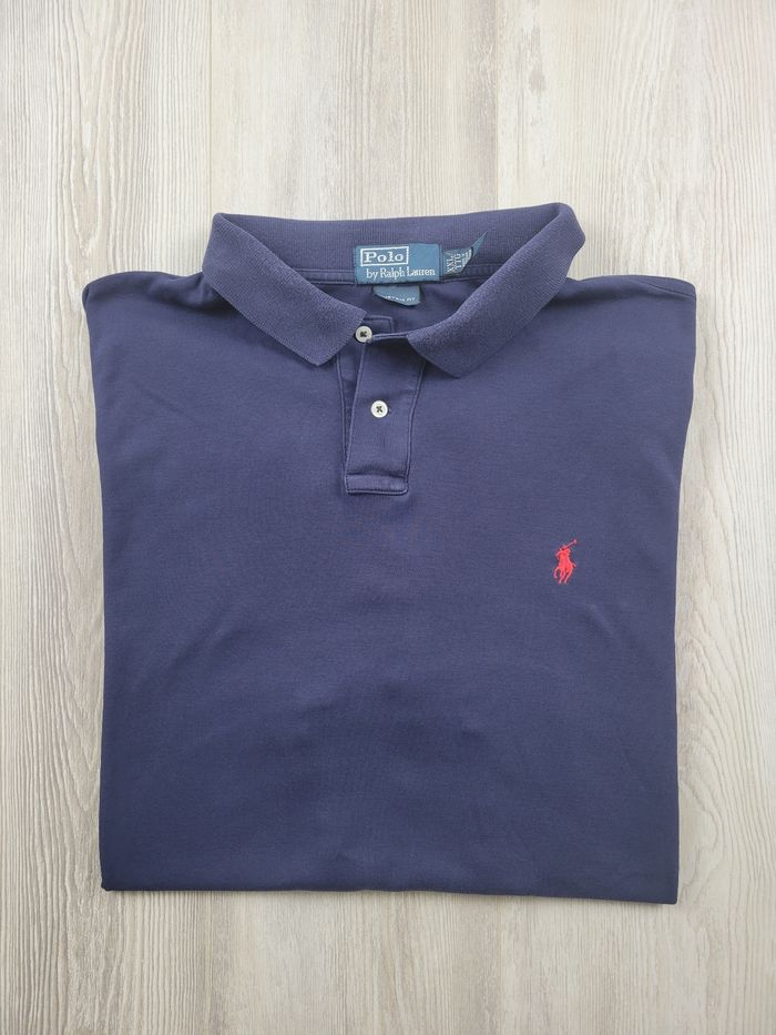 Polo Ralph Lauren Custom Fit bleu marine coton épais XL