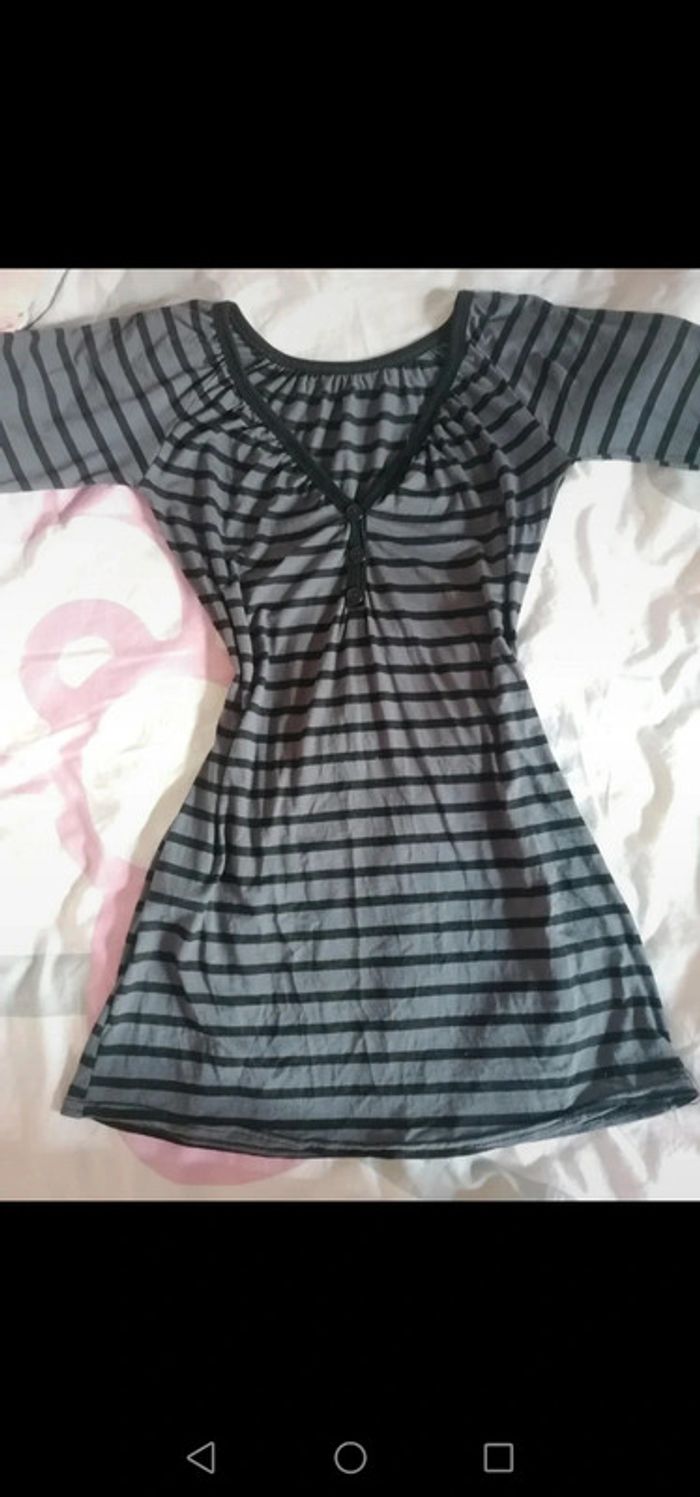 Robe vintage rayé courte - photo numéro 2