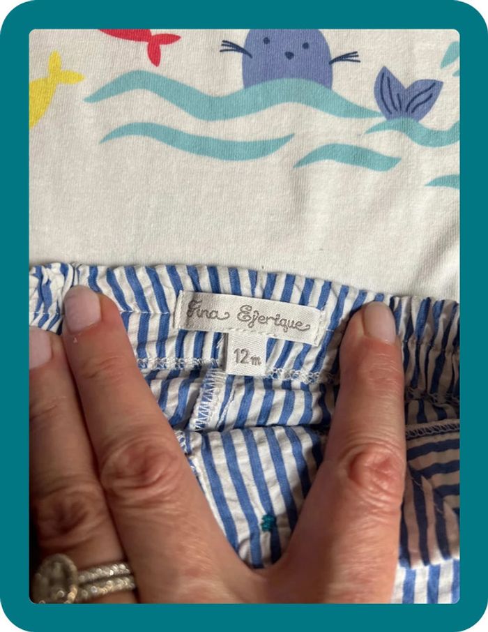 Ensemble short seersucker et t-shirt 12 mois - Barcelona End - photo numéro 6