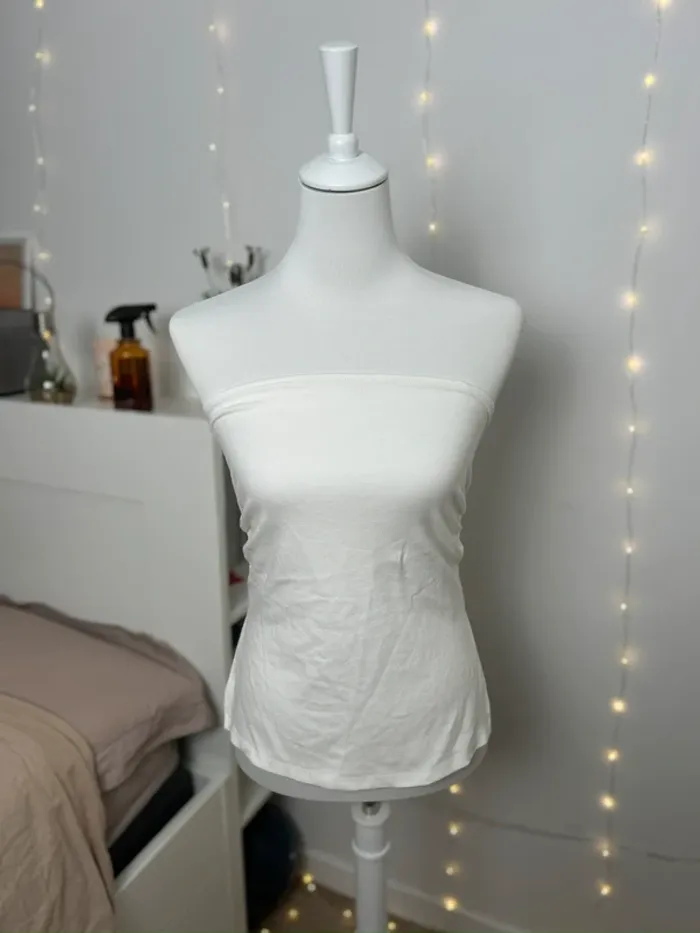 Top bustier blanc Bershka taille M - photo numéro 2