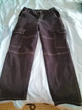 Jean cargo noir NPO junior 12 ans