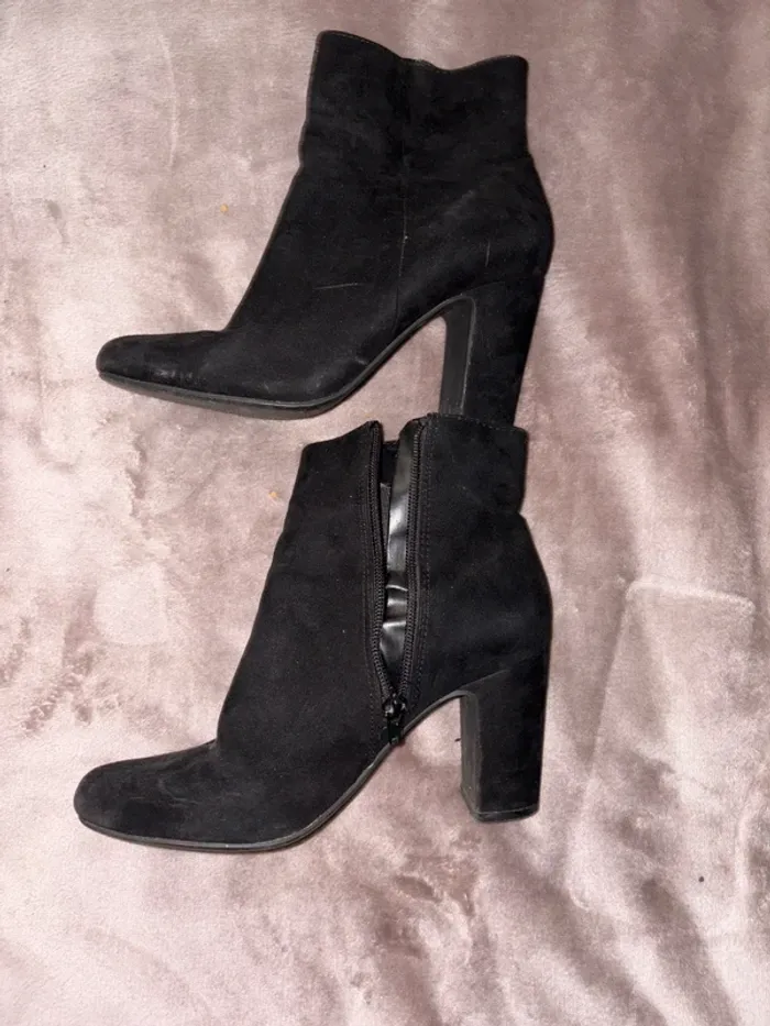Bottines femme taille 36 noir Gémo en très bon état. - photo numéro 2