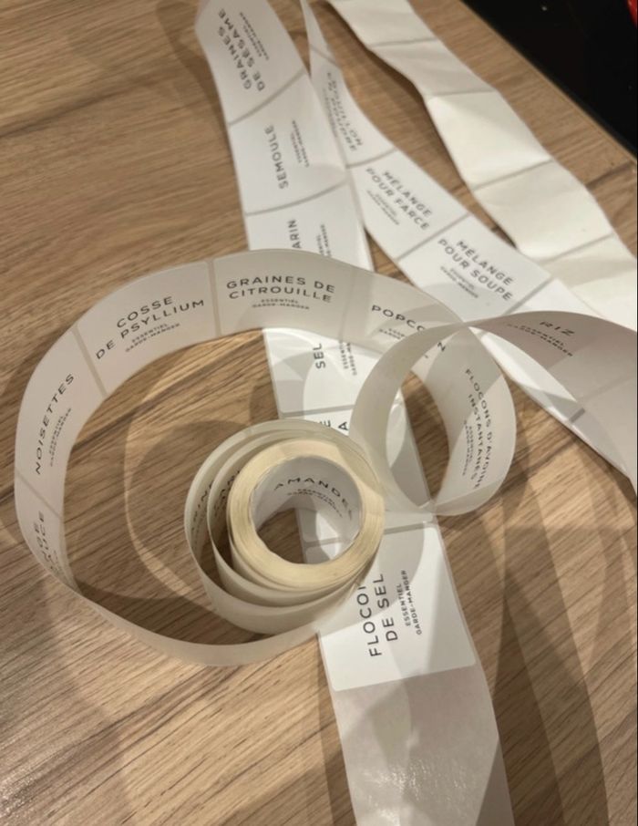 Don rouleau étiquettes alimentaires