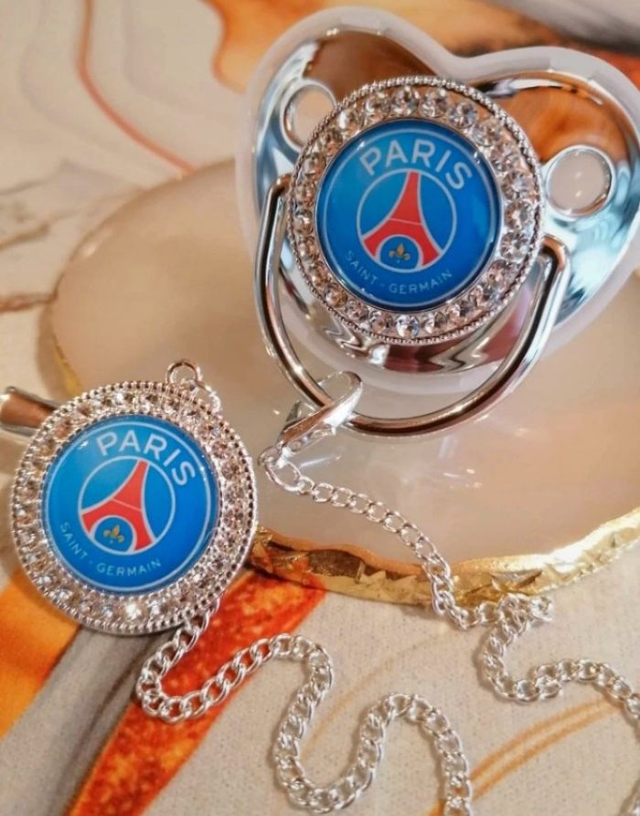 Tétine argenté paris saint germain bleu - photo numéro 3