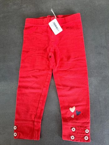 legging rouge 18 mois coeur