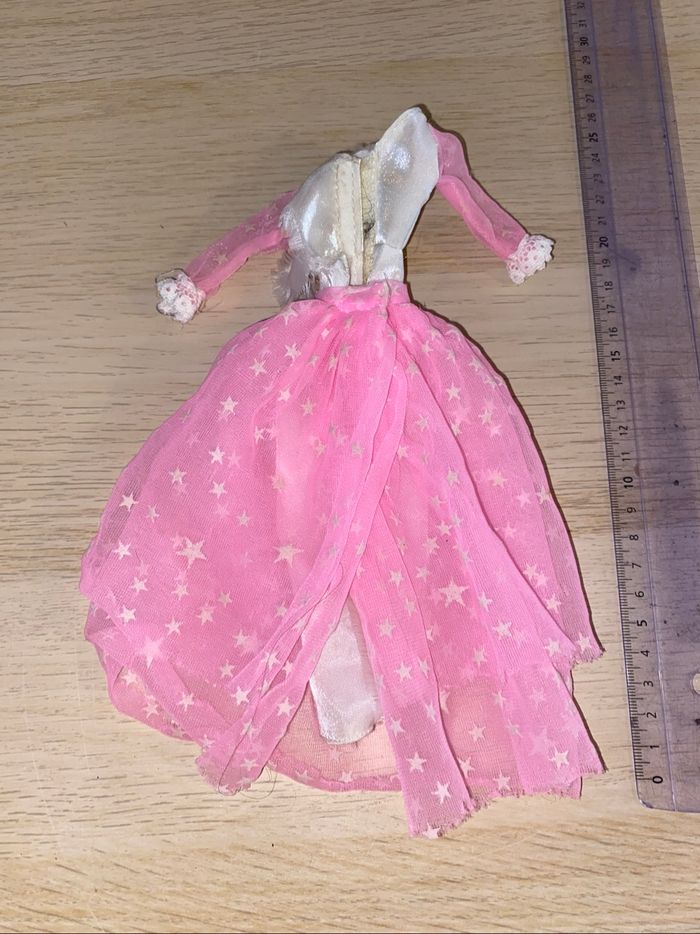 Poupée Lynette vintage parlante damart robe rose étoile - photo numéro 3