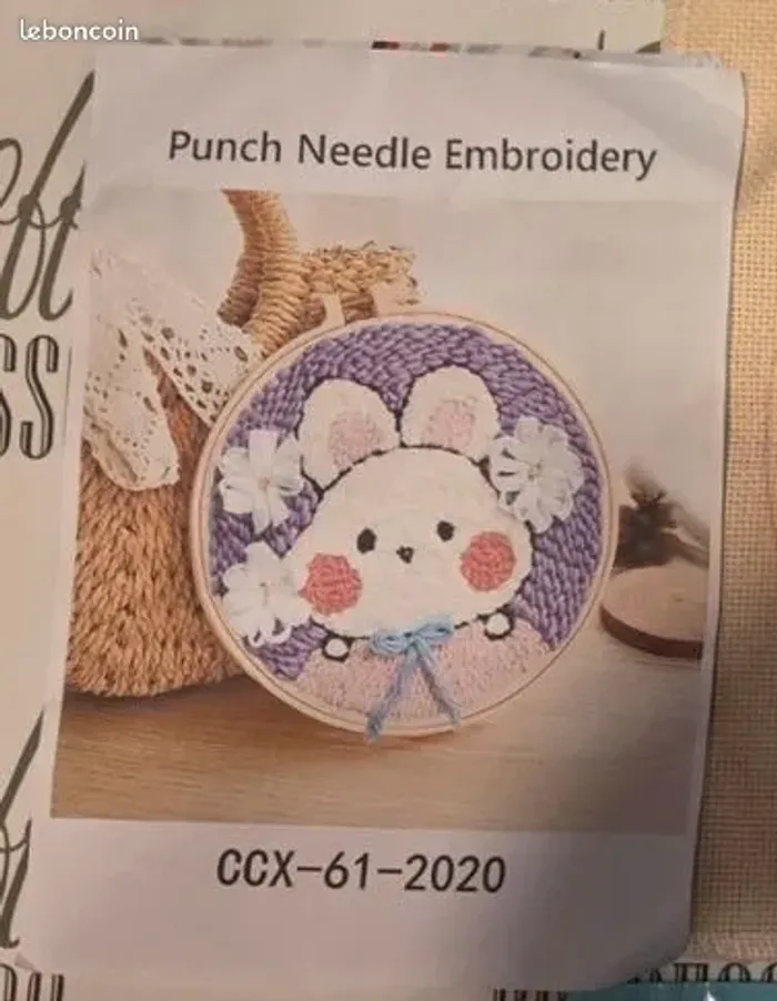 Kit punch needle lapin